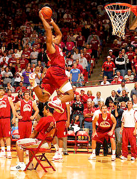 Steven Gambles dunks over a guy in a chair!
